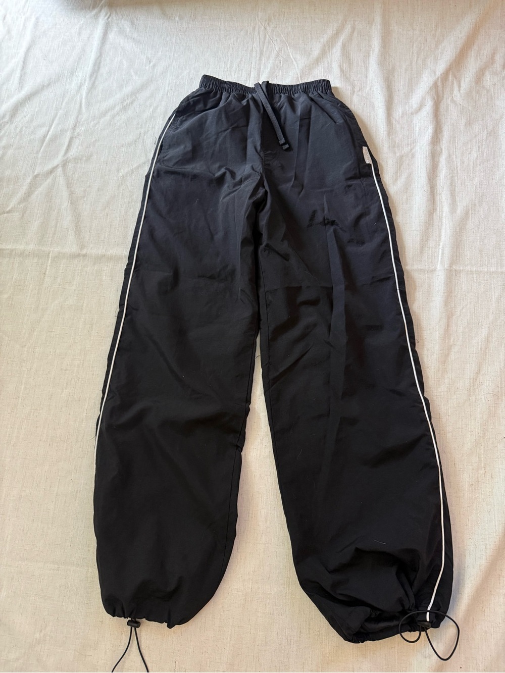 Black Women's Track Joggers with White Side Stripe